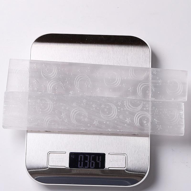 8" Selenitkristallstab mit Mondgravur