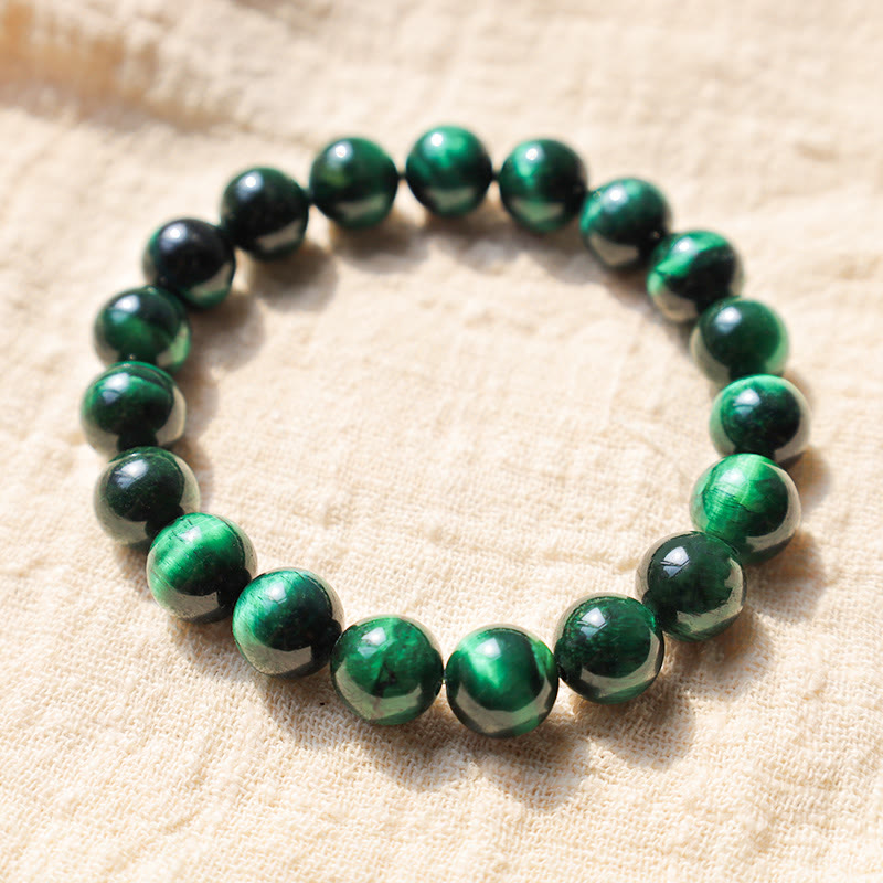 10mm Green Tiger Eye Growth Energy Bracelet