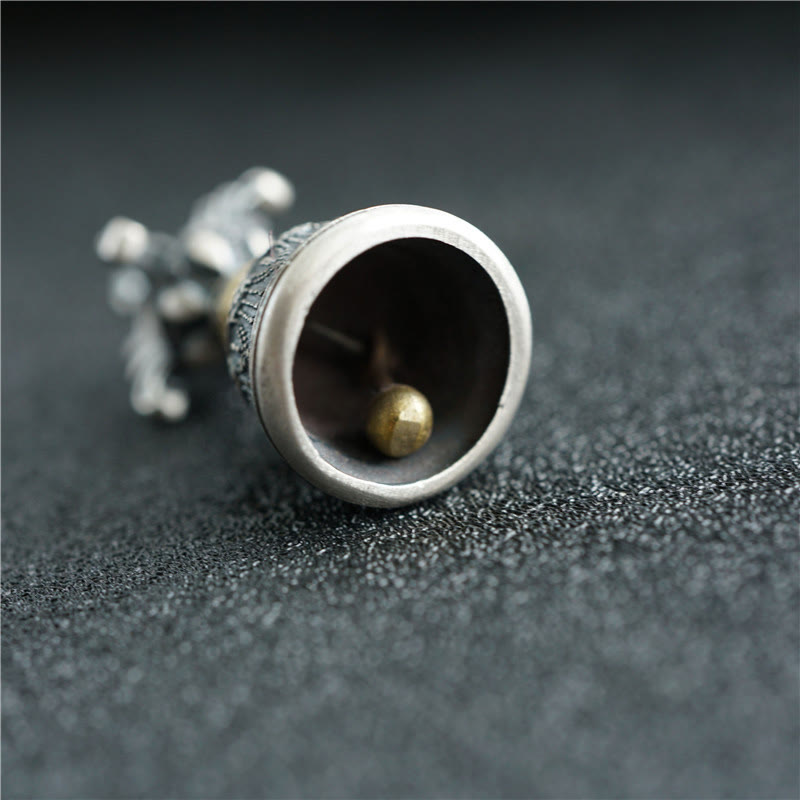 925 Sterling Silber Om Mani Padme Hum Dorje Glocke Anhänger | Spirituelle Kraft