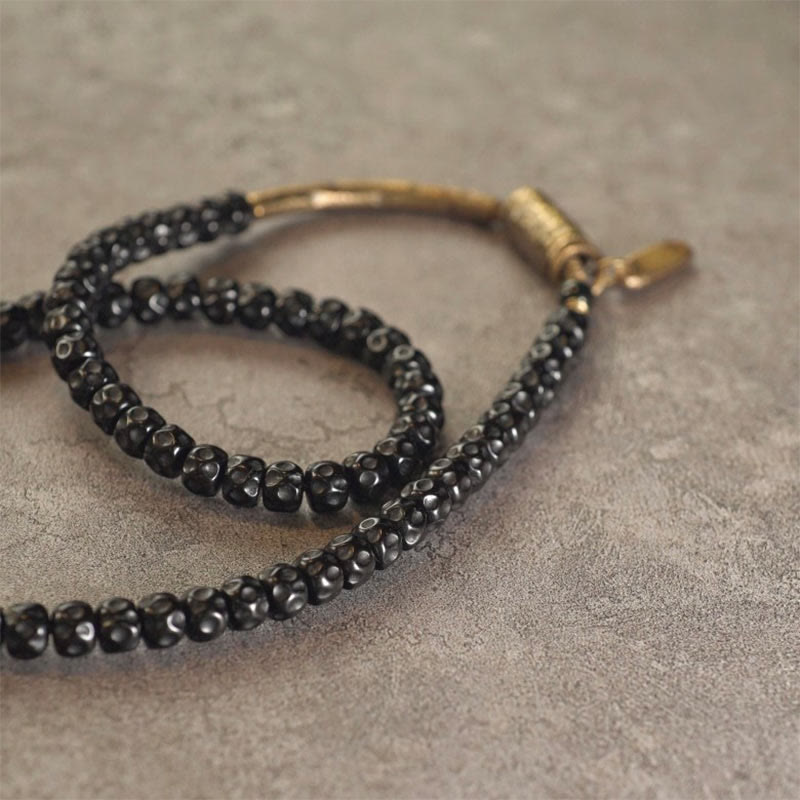 Coconut Shell Copper Spiritual Triple Wrap Bracelet