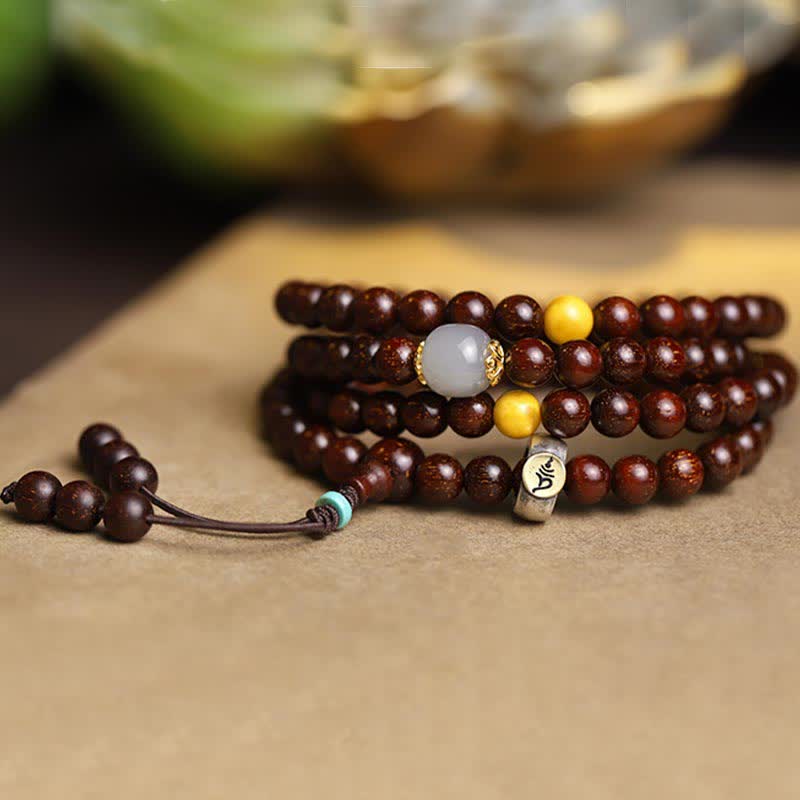 6mm Jade Bracelet with Sandalwood and Gold Star Charm for Protection