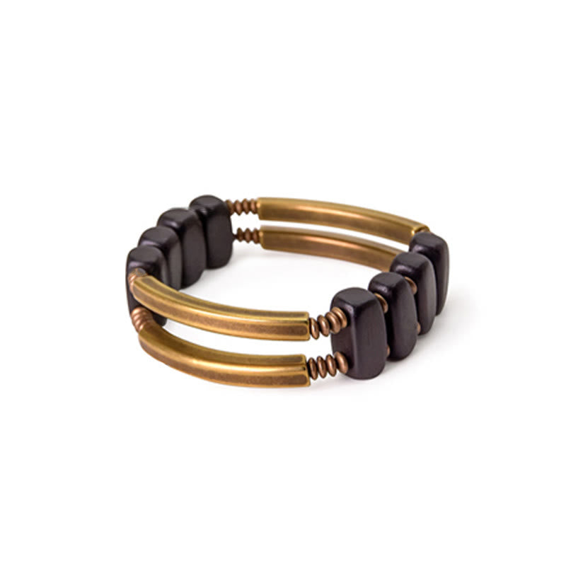 Ebony Wood Copper Double Layer Spiritual Bracelet Balance