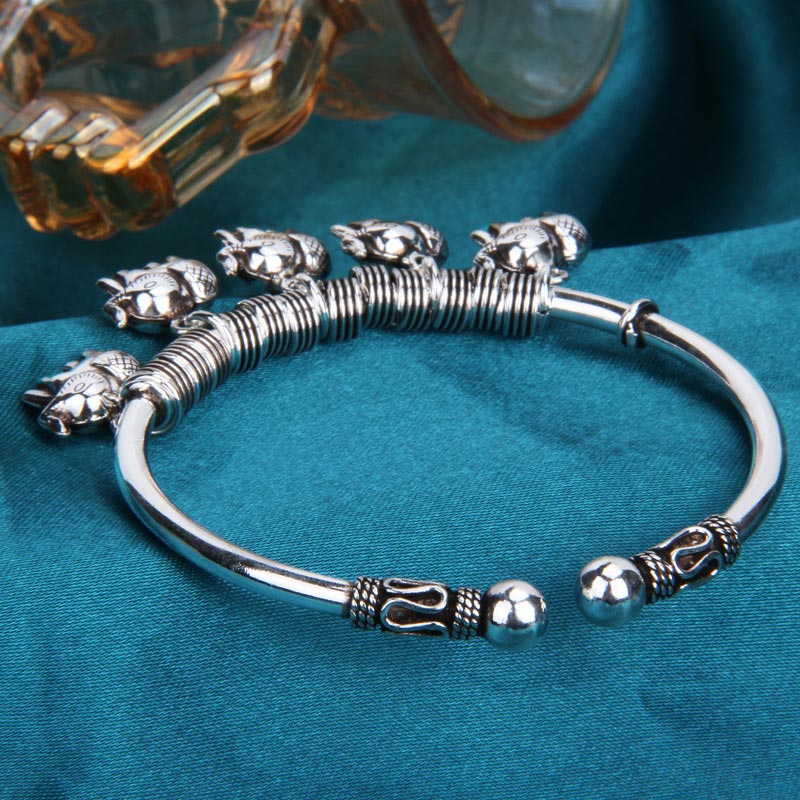 925 Sterling Silver Elephant Strength Bracelet | Wisdom Symbol