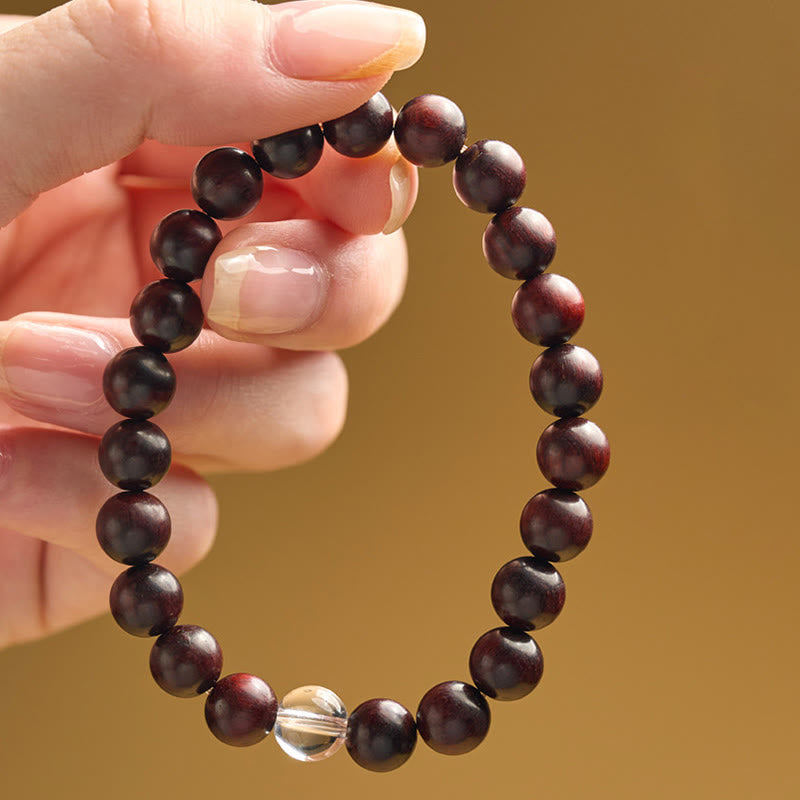 Small Leaf Red Sandalwood Protection Bracelet 14-16cm