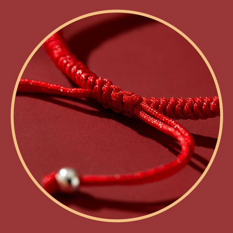 Handmade Lotus Cinnabar Peace Buckle Blessing Bracelet