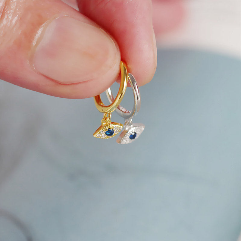925 Sterling Silver Evil Eye Protection Stud Earrings