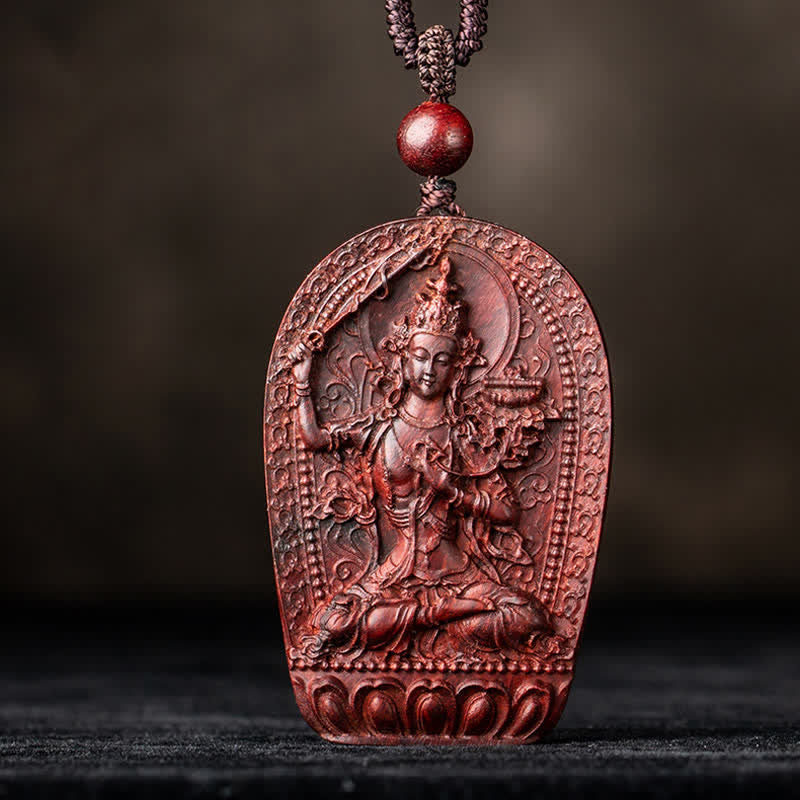 Small Leaf Red Sandalwood Chinese Zodiac Protection Necklace