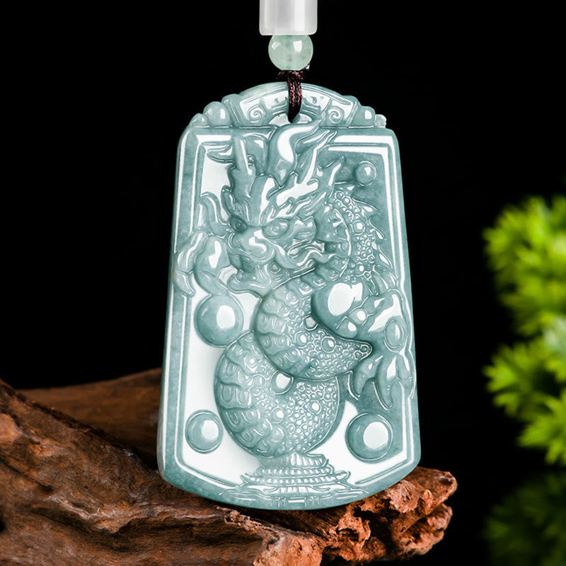 Unique Jade Dragon Necklace Protection & Success