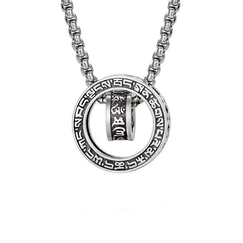 Kupfer-Halskettenanhänger „Om Mani Padme Hum“ für Frieden und Reinheit