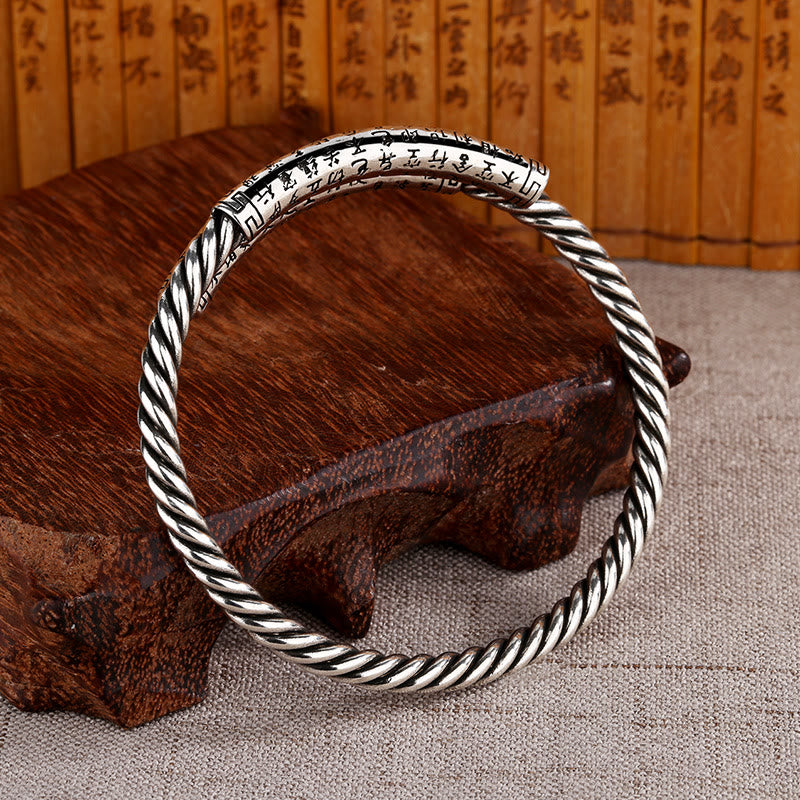 Copper Spiritual Balance Bracelet with Heart Sutra Design