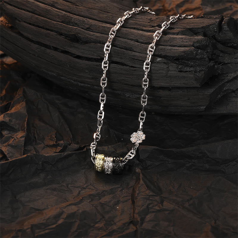 Halskette aus 925er Sterlingsilber mit Blumenmotiv aus der Tang-Dynastie