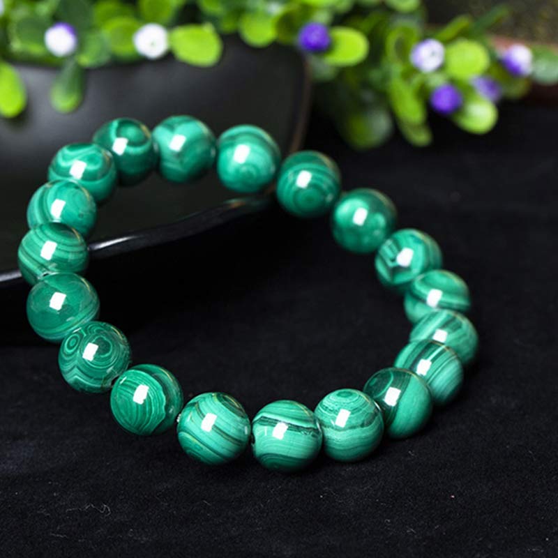 6mm Malachite Protection Bracelet for Calmness & Anxiety