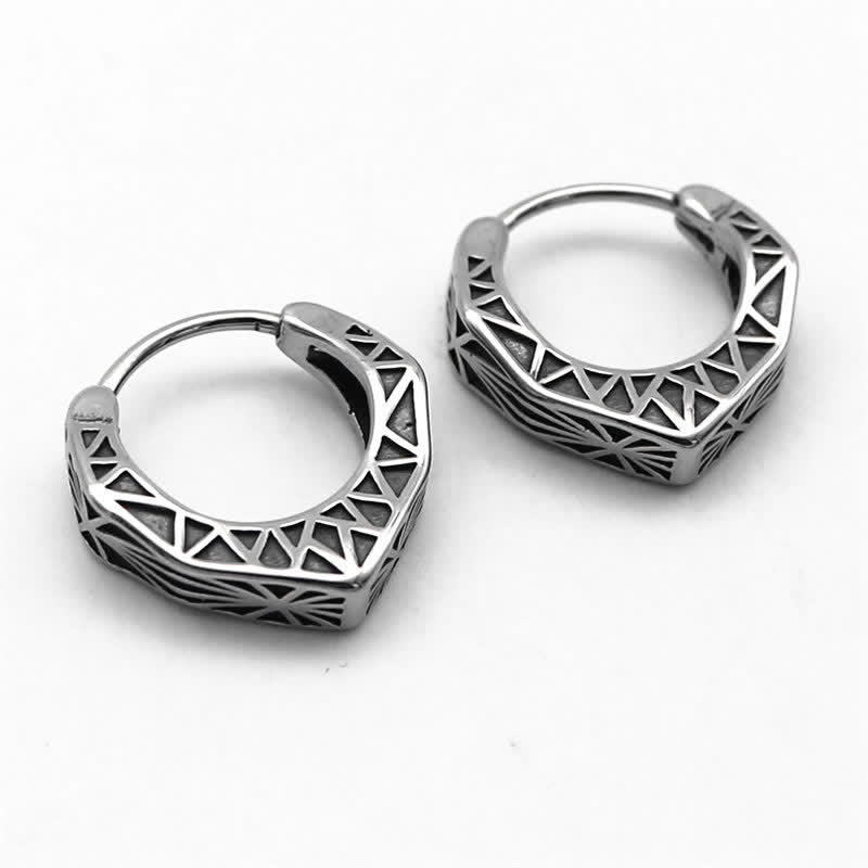Titanium Steel Viking Hoop Balance Earrings