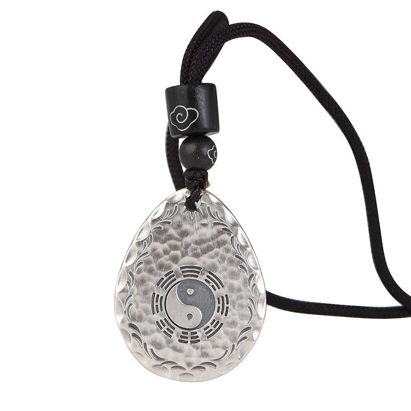 Vintage 999 Sterling Silver Yin Yang Bagua Pendant Necklace - Balance & Harmony
