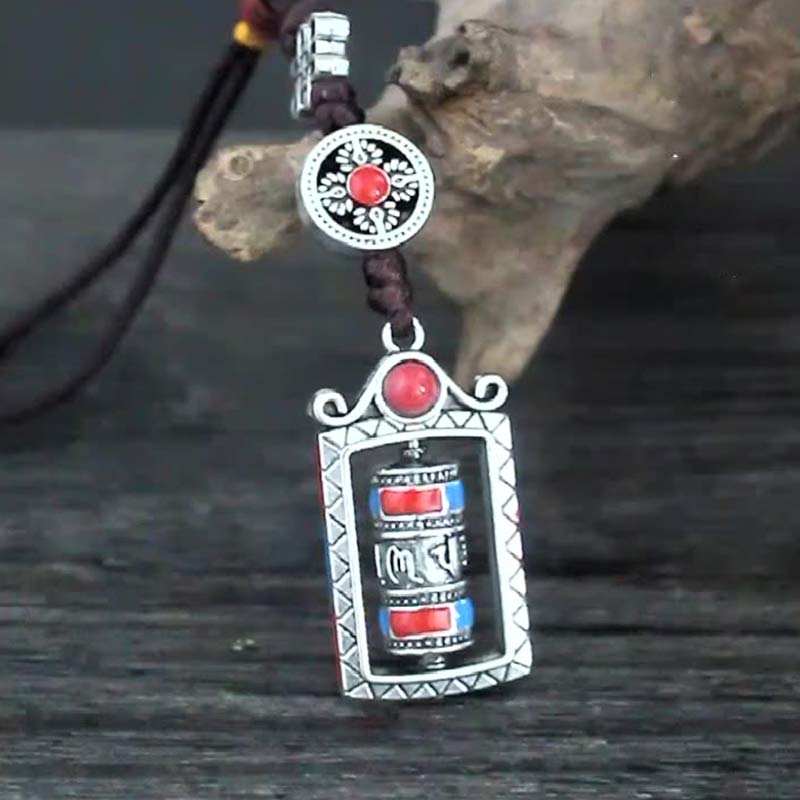 Om Mani Padme Hum Prayer Wheel Keychain | Spiritual Decoration