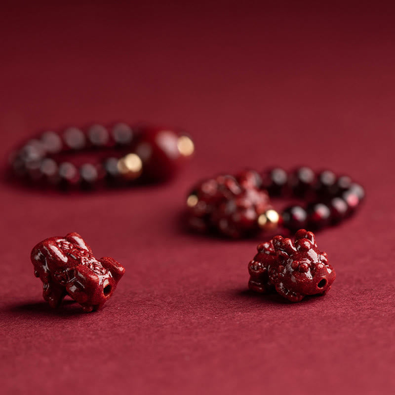 Adjustable Garnet PiXiu Ring with Om Mani Padme Hum for Protection