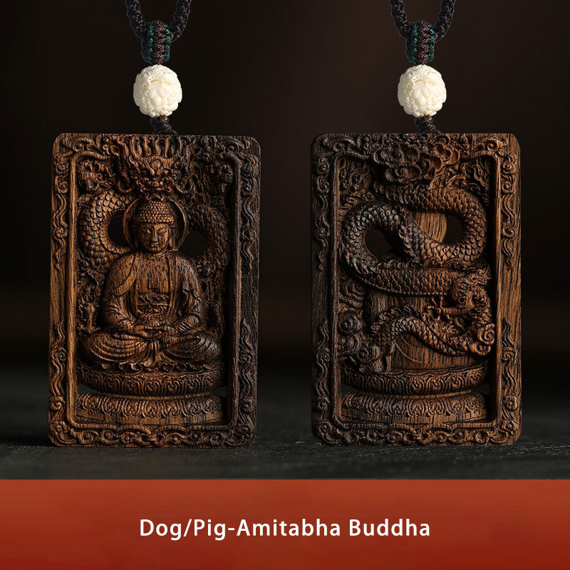 Chinesisches Sternzeichen Adlerholz PiXiu Drache Frieden Halskette Anhänger