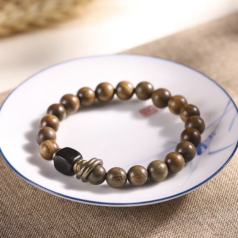 Unisex Green Sandalwood Soothing Peace Bracelet 8mm Beads