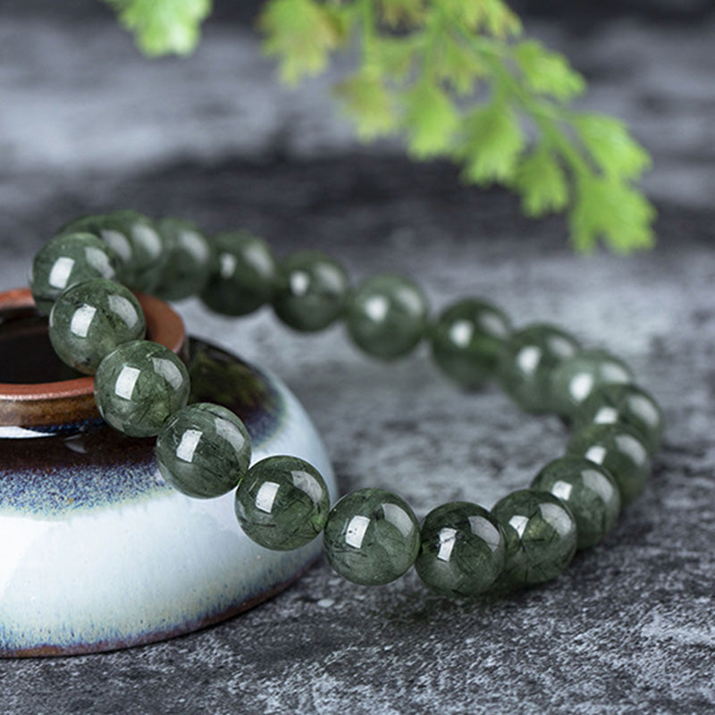 8mm Green Crystal Spiritual Bracelet for Wealth & Protection