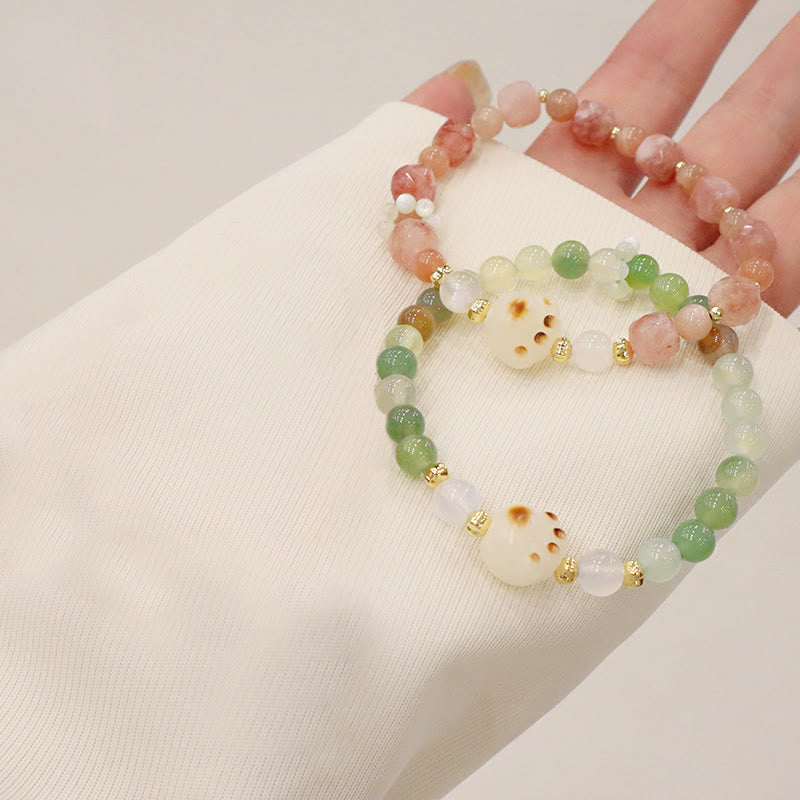 Green Agate and Sun Stone Support Bracelet