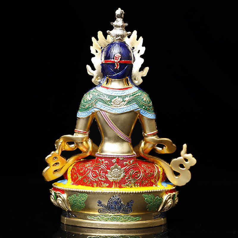 Longevity Buddha Statue 16cm Alloy Serenity Figurine