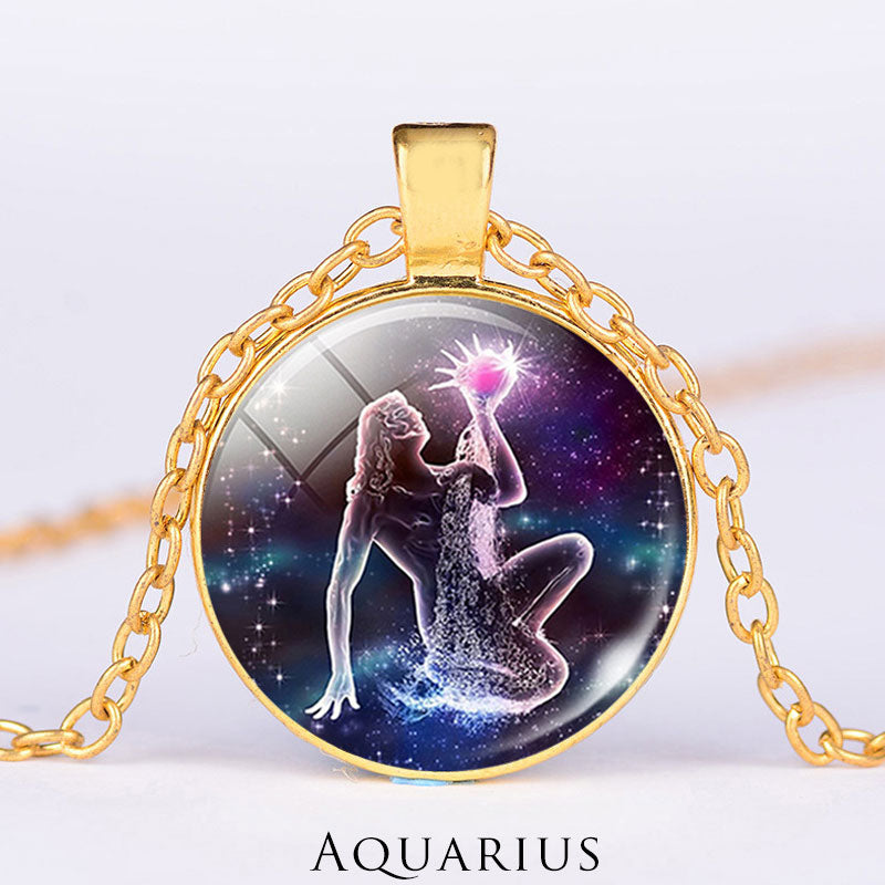 Titanium Steel Zodiac Necklace | 12 Constellations Protection