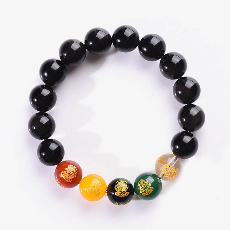 8mm Gold Sheen Obsidian Wealth Bracelet for Protection