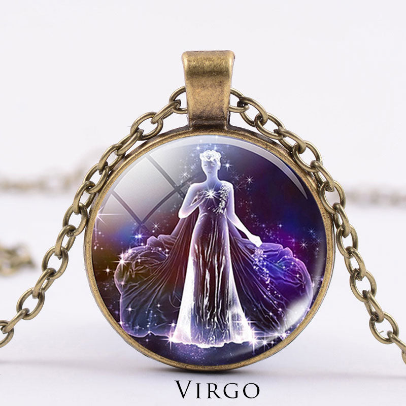 Titanium Steel Zodiac Necklace | 12 Constellations Protection