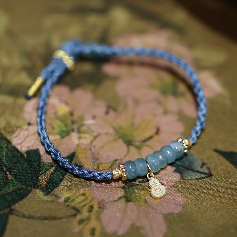 925 Sterling Silver Jade Fu Character Luck Bracelet