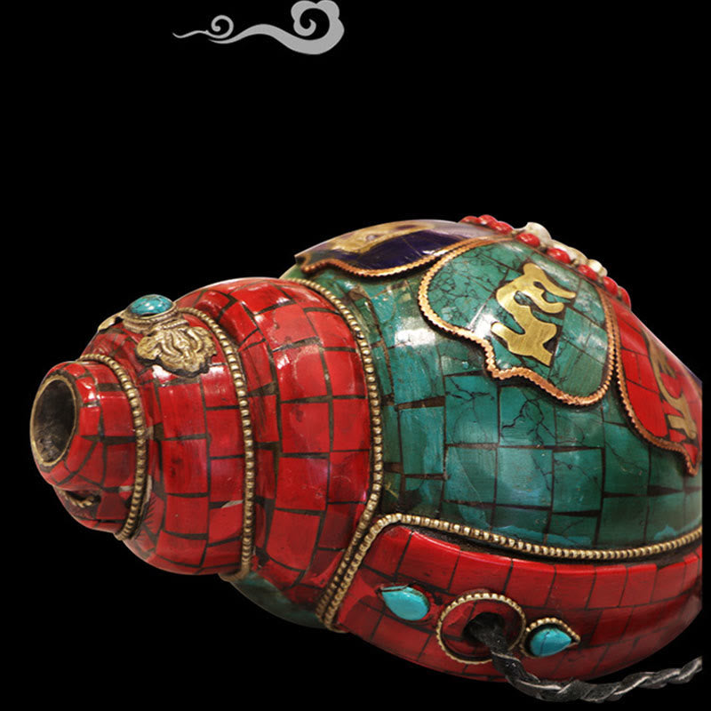 Tibetische handgefertigte Shankha-Muschel 23 cm | Zen-Dekor