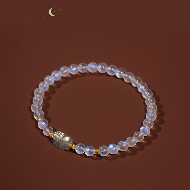 Moonstone Love & Calm Healing Bracelet 925 Silver Gold Plated