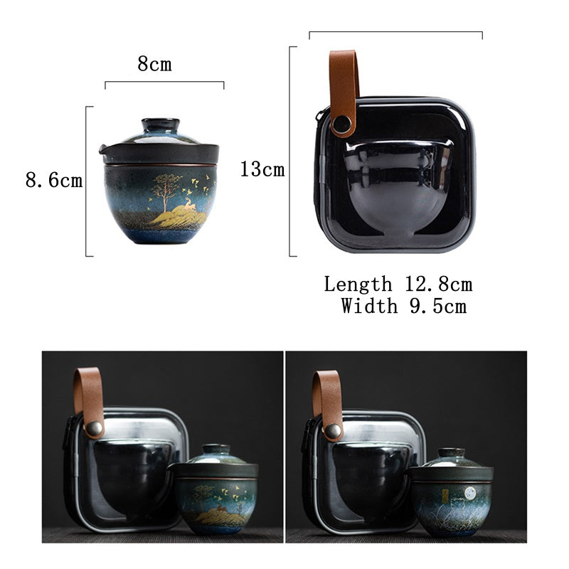 Ceramic Tea Cup with Deer and Cat Design for Spiritual Serenity