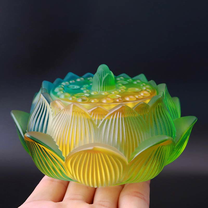 Liuli Kristall-Lotus-Räuchergefäß für Meditation und Heilung