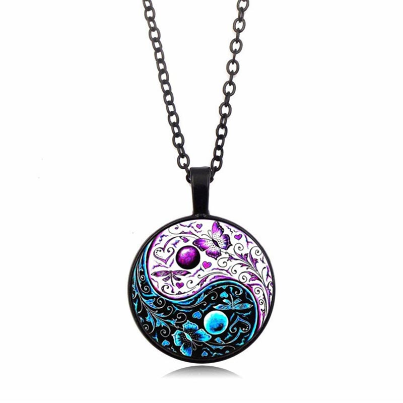 Copper Yin Yang Balance Necklace Pendant Unisex