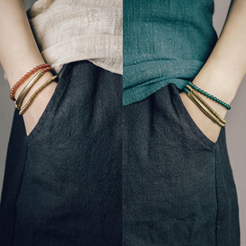 Triple Wrap Protection Agate Bracelet | Copper & Various Stones