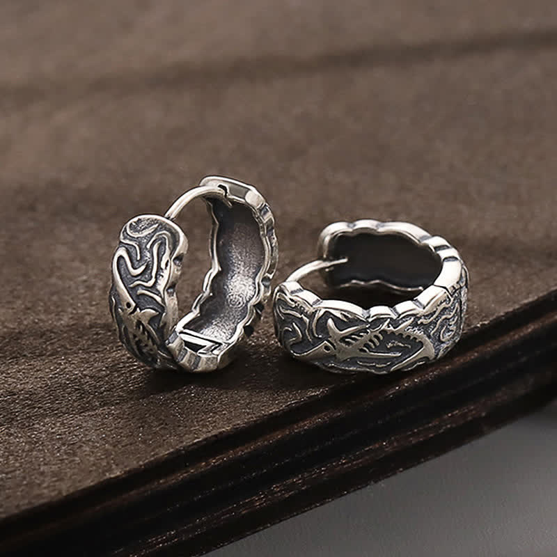 Fish Bone Pattern Copper Spiritual Earrings for Wealth & Luck