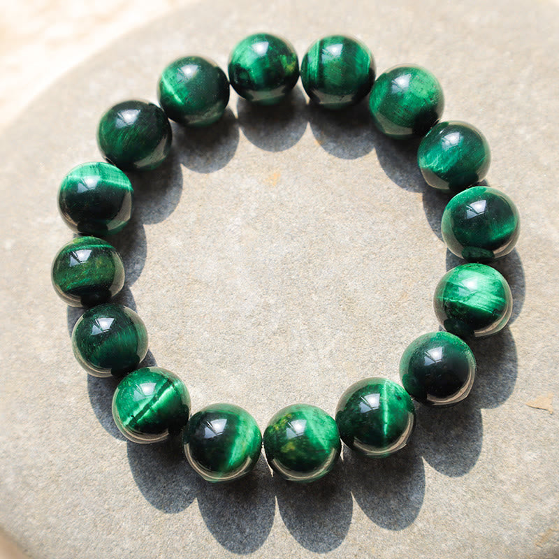 10mm Green Tiger Eye Growth Energy Bracelet