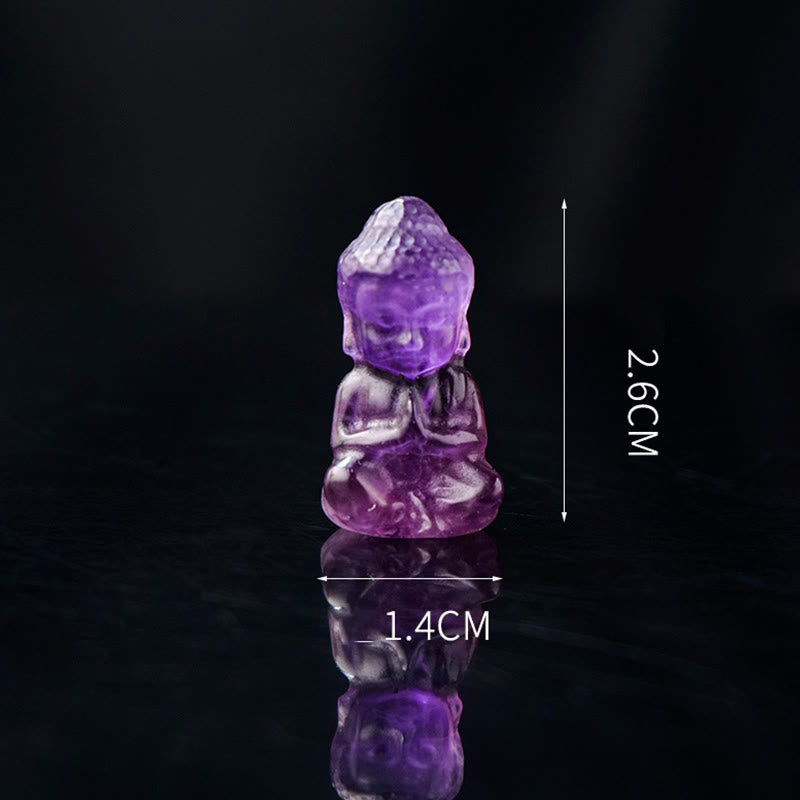 Amethyst Chakra Healing Buddha Necklace Pendant 1.4cm x 2.6cm