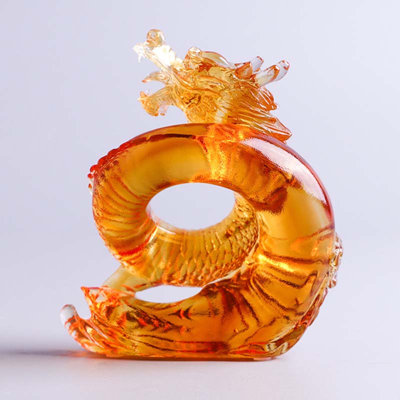 Liuli Dragon Feng Shui-Kunstwerk für Schutz und Kraft