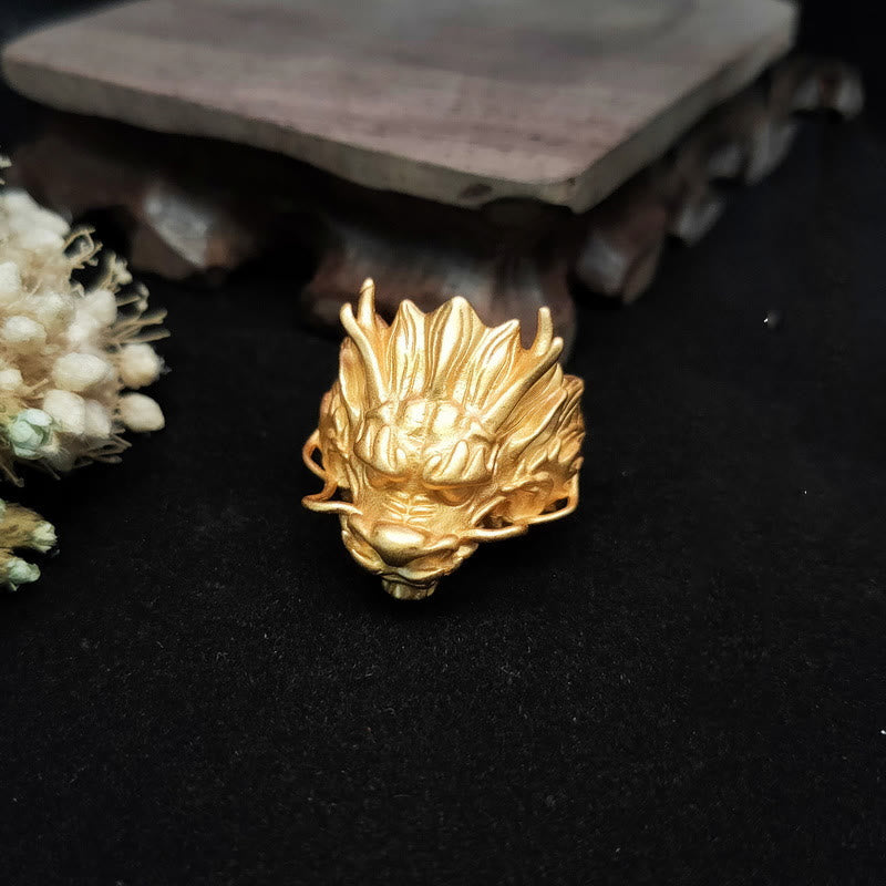 Adjustable Golden Dragon Luck Protection Ring
