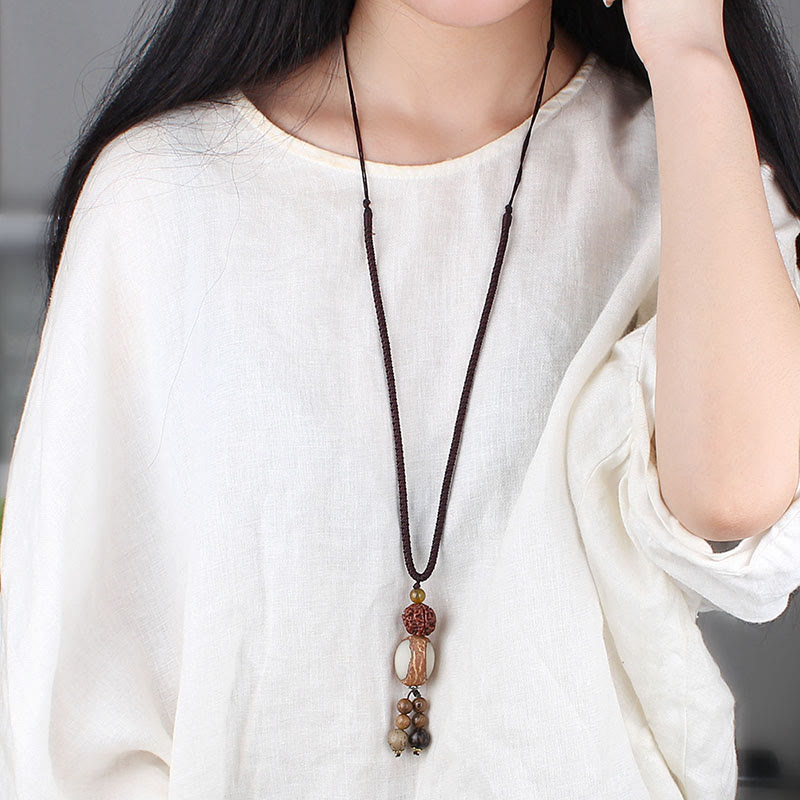 Bodhi Seed Lotus Wisdom Necklace for Harmony & Enlightenment