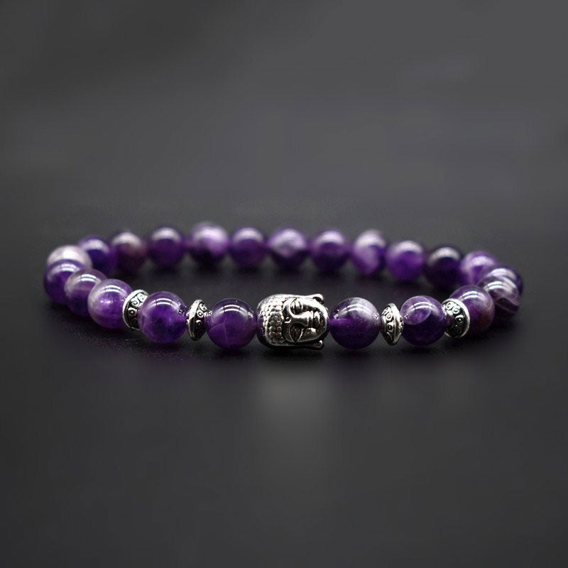 8mm Amethyst Love Healing Bracelet for Spiritual Balance