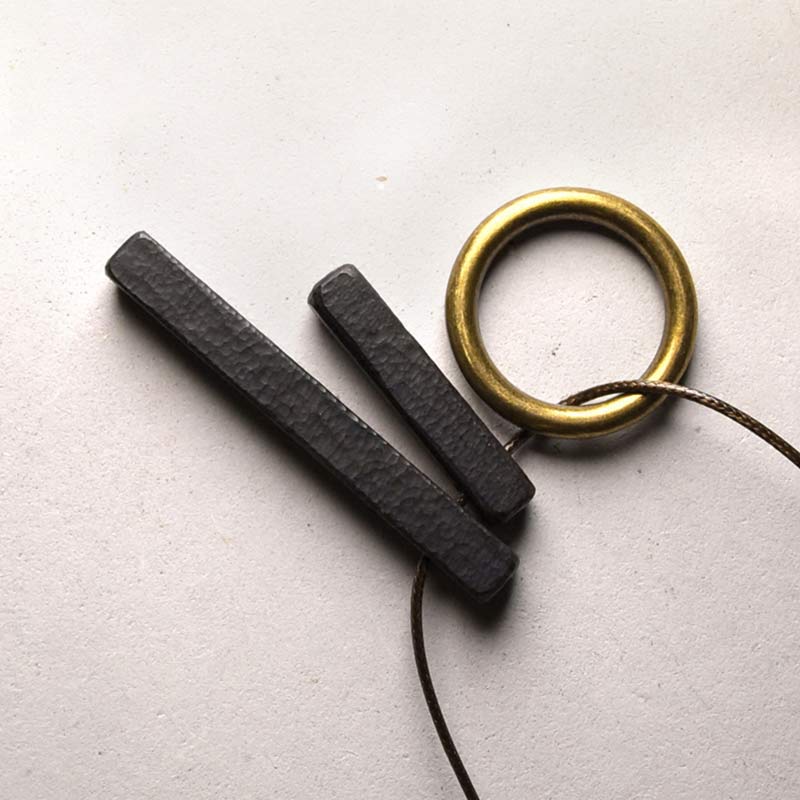Ebony Wood Zen Circle Necklace for Enlightenment & Calm
