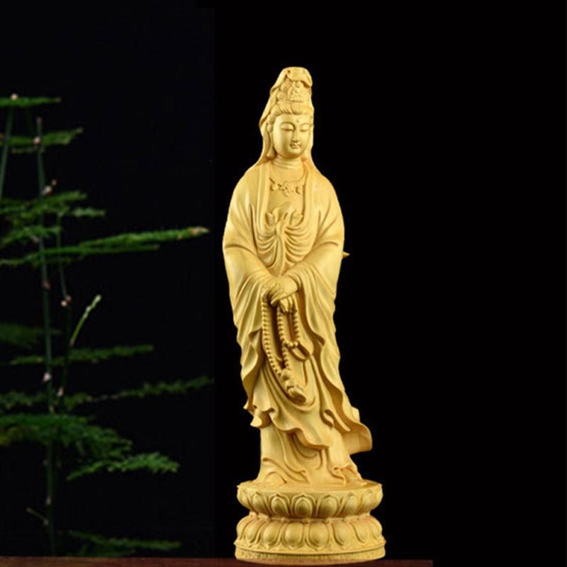Avalokitesvara Boxwood Zen Blessing Home Decoration