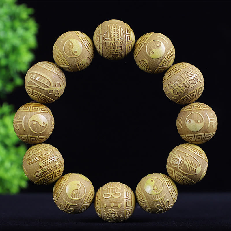 Chinesisches Sternzeichen-Armband aus Rosenholz | 12 Sternzeichen-Perlen Wärme