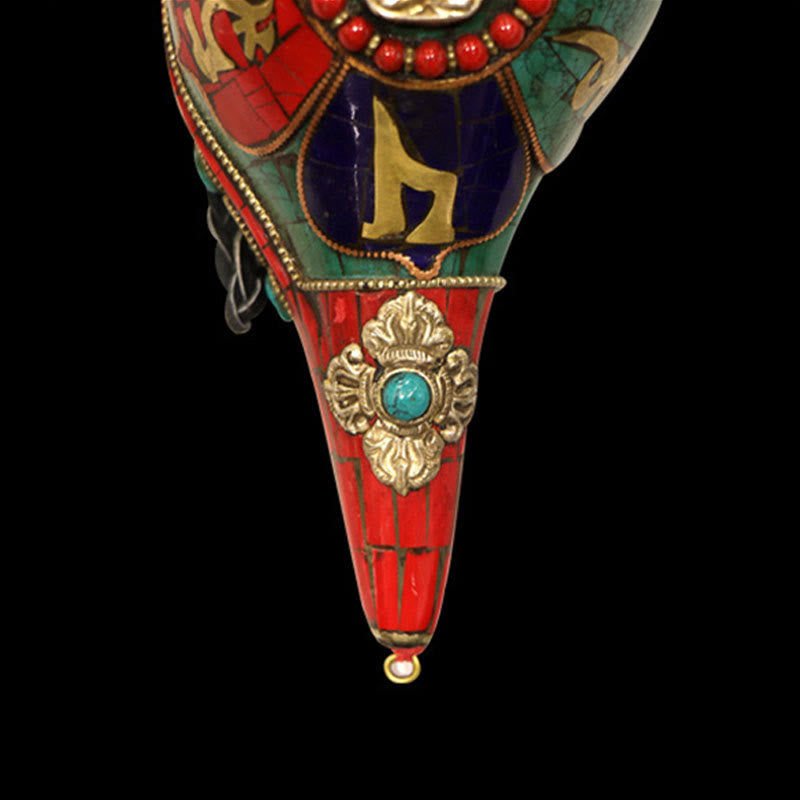 Tibetische handgefertigte Shankha-Muschel 23 cm | Zen-Dekor