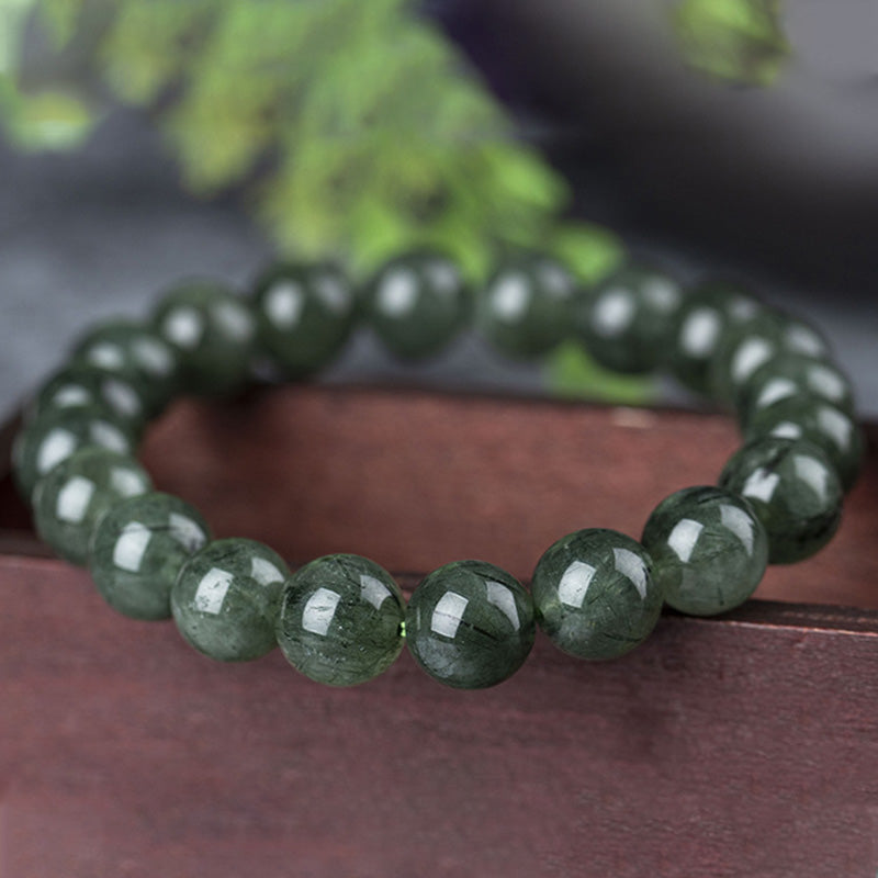 8mm Green Crystal Spiritual Bracelet for Wealth & Protection