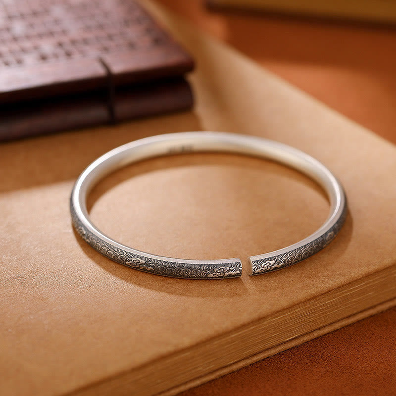 999 Sterling Silver Auspicious Clouds Spiritual Bracelet for Protection
