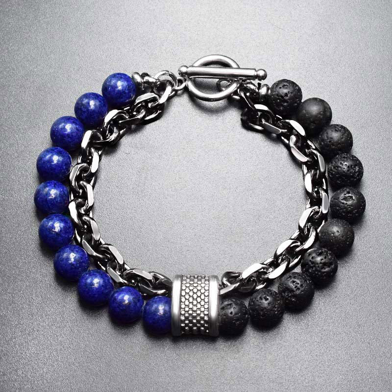 8mm Natural Tiger Eye Lazurite Protection Bracelet