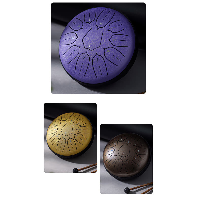 11-Noten-Stahlzungentrommel 6 Zoll Meditations-Lotus-Kit
